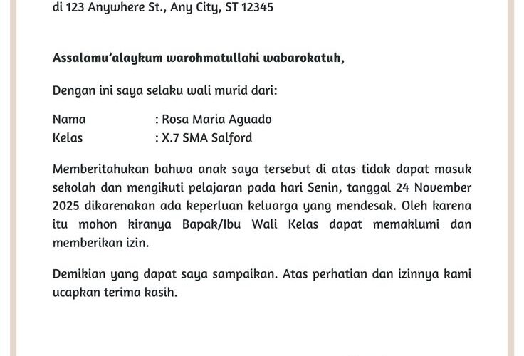 Cara Buat Surat Izin Tidak Masuk Sekolah yang Benar dan Mudah Dipahami