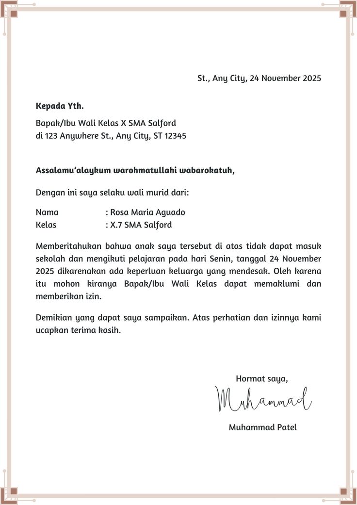 Cara Buat Surat Izin Tidak Masuk Sekolah yang Benar dan Mudah Dipahami